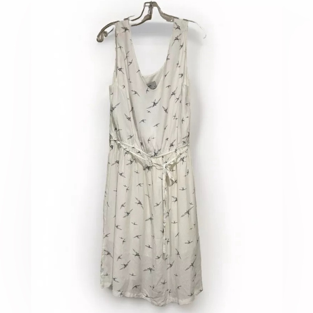 NWT MINIMUM Denmark Brand Dress Size 40 US Med/8 Tie Bird Print Flowy Women’s